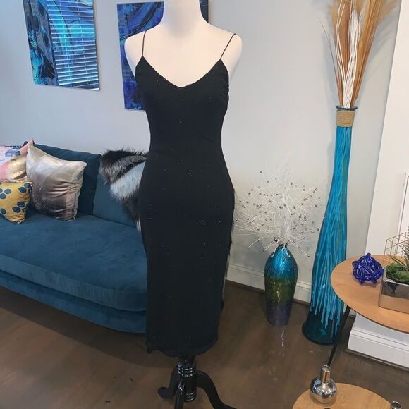 Alice + Olivia Stila Fitted Side-Slit Gown Dress - Picture 2 of 8